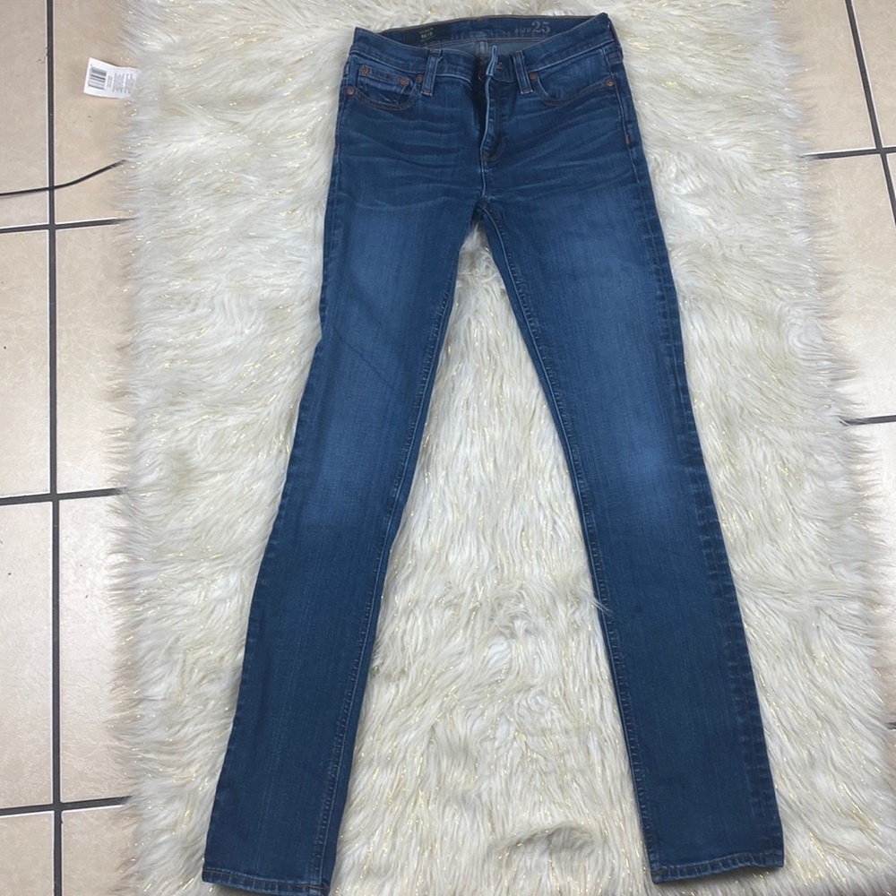 J.crew Reid Skinny Jeans Dark Wash Denim Mid Rise size 25